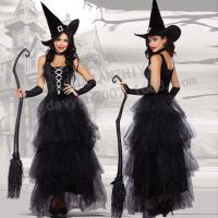 [COD] New foreign trade new lace black devil witch costume masquerade uniform fun set