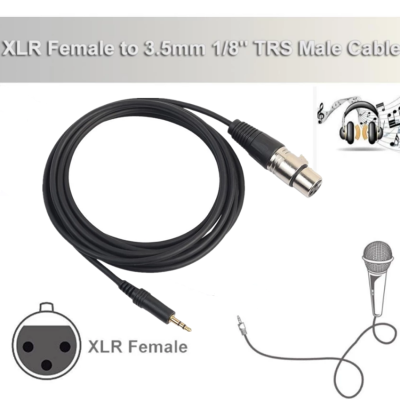 สายต่อไมค์โครโฟน Microphone Cable 3pin female to 6.35mm มีความยาว 3.5 เมตร อย่างดี สายหนา