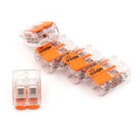 【hot】∈△  5Pcs Hot Sale 221-412 LEVER-NUTS 2 Conductor 10 Wire Junction Reusable Terminal