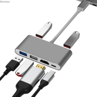 USB ฮับ C,อะแดปเตอร์ USB C 6-In-1,4K USB C ไปยังที่ต่อ HDMI,การถ่ายโอนพลังงาน60W,USB 3.0,Thunderbolt 3 Hub เข้ากันได้กับ MacBook Pro Meimiao