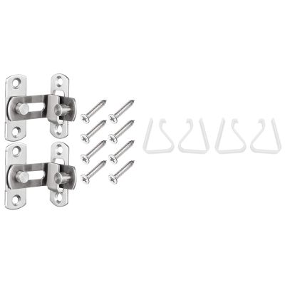 【LZ】☂  4 Pcs Home Party Desk Table Cloth Clips With 2 Pcs 90 Degree Right Angle Door Latch Hasp Bending Latch Buckle Bolt