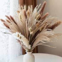 【cw】 80Pcs Artificial Reed Dried Bouquet for Boho Garden Wedding Decoracion Vase Ornaments ！