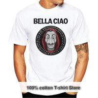 Bella Ciao Money Heist เสื้อยืดแขนลำลองขาสั้นคอกลมพิมพ์ลายแฟชั่นเสื้อ100% ผ้าฝ้ายฤดูร้อนคอกลมใหม่ขายส่งตลกเสื้อยืดตรา