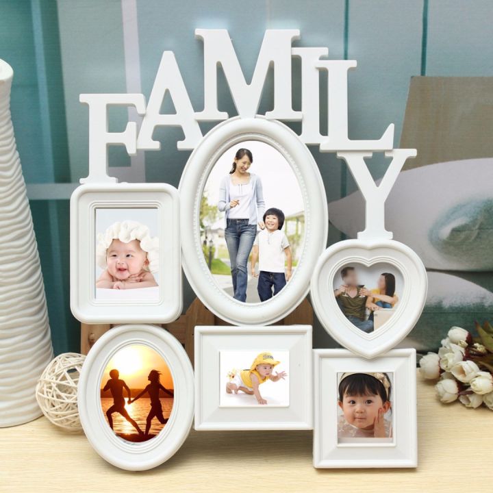 ที่ใส่ภาพแขวนผนังกรอบรูปครอบครัวงานแสดงเกี่ยวกับการตกแต่งบ้านพลาสติกสีขาว