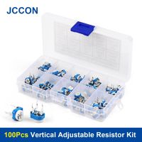 100Pcs RM065 Vertical Adjustable Resistor Kit 1K 2K 5K 10K 20K 50K 100K 200K 500K 1M ohm Trimpot Ariable Resistor 6mm Assortment