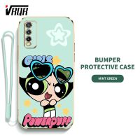 VRQR Powerpuffy เคสโทรศัพท์สำหรับหญิงสาวน่ารักสำหรับ Vivo Y20 Y20i Y20S G Y12S Y20A Y12A Y3S 2026 V2029 V2038 V2044 V2033 V2042 V2069 V2039 V2068 V2027 V2032 ซูเปอร์เกิร์ลกรอบนุ่มบางพิเศษ (ฟรีสายคล้องรวม)