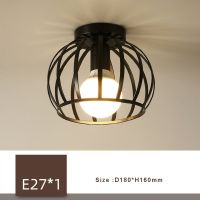 ZZOOI Ceiling Light  E27 Indoor Vintage Iron Ceiling Lamp Loft for Bedroom Cozy Decor for Home Corridor Aisle 110V 220V Black