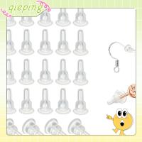 QIEPING 100pcs 10x6mm ต่างหูหลังต่างหู ซิลิโคนทำจากซิลิโคน นุ่มนุ่มๆ จุกปิดต่างหูด้านหลัง อุปกรณ์เครื่องประดับอัญมณี ฝาครอบเต็มรูปแบบ ชิ้นส่วนทดแทนทดแทน สำหรับต่างหูตะขอกระดุม