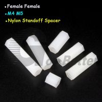 White Hex Female Female Nylon Standoff Spacer M4 M5 Column Flat Head Double Pass Plastic Spacing Screws