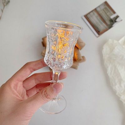 [COD] goblet with re-horn relief one or two constraints waist opening foreign wine red champagne cold drink AliExpress