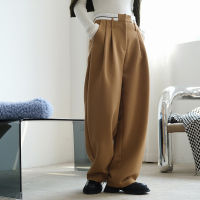 [EAM] High Waist Black Pleated Long Wide Leg Casual Trousers New Loose Fit Pants Women Fashion Tide Spring Autumn 2022 1DE3111