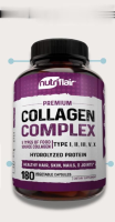 Type I, II, III, V, X, Nutriflair Multi Collagen Complex 2250mg - 180 Vegetable Capsules