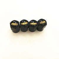 จุกลมยางรถยนต์ พร้อมโลโก้  BBS 1 ชุด (4 อัน) ดำ- Car Tire Valve Caps