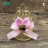 ?【Lowest price】YKS GOLD Iron Birdcage กล่องขนมปาร์ตี้วันเกิดสำหรับแขกกล่องช็อกโกแลต