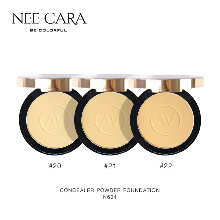 nee-cara-นีคาร่า-แป้งพัฟ-แป้งผสมรองพื้น-แป้งตลับ-n604-concealer-powder-foundation-spf-25pa