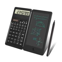 1 Piece Erasable Writing Tablet Foldable 10 Digit Desk Calculator for School Back to School Black