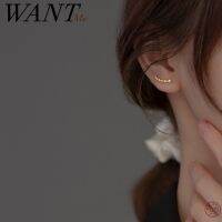 [YP] WANTME 925เงินสเตอร์ลิงแฟชั่นเกาหลีแถวเพทายหูตะขอผู้หญิงที่เรียบง่ายสง่างามพรรคเครื่องประดับสตั๊ดต่างหูอุปกรณ์เสริมของขวัญ