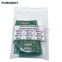 ":{} 30PCS PCB Board Kit SOP24 SOP8 SOP14 SOP16 SOP20 SOP28 SMD Turn To DIP Adapter Converter Plate   SOP 8 14 16 20 24 28