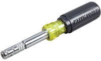 Klein Tools 32596 Multi-Bit Screwdriver /Nut Driver, Magnetic 8-in-1 HVAC Slide Drive Tool with Hex, Phillips, Schrader Bits, Nut Drivers
