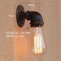 Steam punk Loft Industrial iron rust Water retro wall lamps Vintage E27 LED sconce wall lights for living room bedroom bar