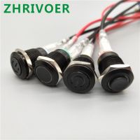 12mm 3V 6V 12V 24V 48V 110V 220V 4 Pin Button Momentary Switch Waterproof Led Light Oxidation Black Power Symbol Metal Push