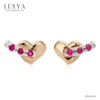 LenYa Jewelry  ต่างหูดีไซน์ Minimal รูปหัวใจ ตัวเรือนเงินแท้ 925 หวานน่ารัก ใส่ได้กับทุกสไตล์