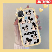 เคส JIUMOO สำหรับ OPPO A15 A15s A35 4G เคสลายการ์ตูนมิกกี้เฮดสีสันสดใสน่ารักกล้องมอนสเตอร์ตัวน้อยนิ่มสำหรับเลนส์กันกระแทกแบบใสเคสมือถือเรียบง่ายฝาครอบป้องกันซิลิโคนความคิดสร้างสรรค์โปร่งใส