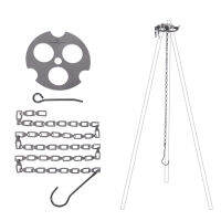 Boundless Voyage Camping Tripod Board Adjustable Titanium Hanging Chain with Hooks Fixed-loop for Pot Grill Ti9012O