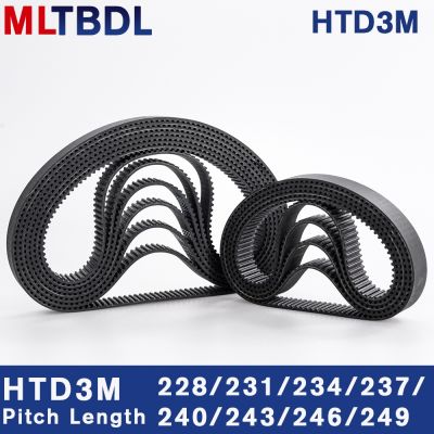 HTD 3M Timing Belt 228/231/234/237/240/243/246/249mm 6/9/10/15mm Width RubbeToothed Belt Closed Loop Synchronous Belt pitch 3mm