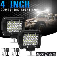 2Pcs 12V 24V Car Work Light 24 LED Bulbs Offroad Spot Flood Combo Fog Light Truck SUV 4WD 4x4 72W ATV Barra LED Bar Headlights