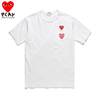 COMME Des Garcons เสื้อยืดสตรีผ้าฝ้ายแท้สำหรับผู้ชายเสื้อยืดแขนสั้นนุ่มสบายเสื้อผ้าคู่รักน่ารักใส่สบาย