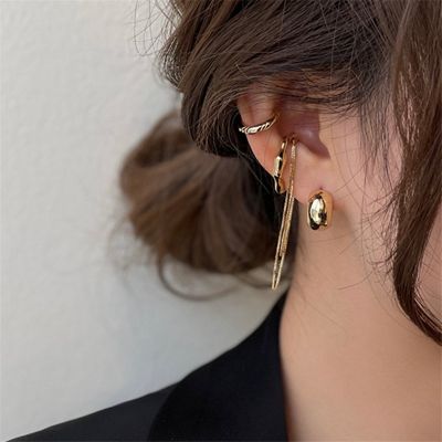 【YF】◘☃  Korean Small Ear Cuff Set Gold Color Earcuff Cartilage No Pierced Clip Earrings Womens Jewelry