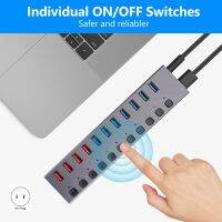 USB3.0 Splitter 11Port Charging Multi-Interface HUB with Switch