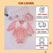 Bodysuit cho bé gái thiết kế dài tay CHI LOVES Body cho bé gái chất ren