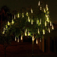 Solar LED Meteor Shower Rain Light Fairy String Lights Meteor Rain Drops Icicles Christmas Decoration Home Street Tree