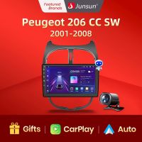 Junsun V1 Pro 8G + 256G สำหรับ Peugeot 206 206CC 206SW 2001-2008วิทยุรถยนต์รถยนต์เครื่องเล่นวิดีโอ Carplay Android Auto No 2 Din 2Din DVD