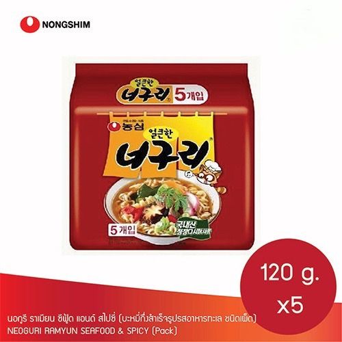 มาม่าเกาหลี-neogury-spicy-seafood-1pack-5pcsซอง-จากซี่รี่ย์ดังภาพยนตร์เกาหลีparasite