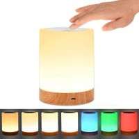 Touch Lamp LED Night Light For Bedrooms Living Room Portable Table Bedside Lamps Rechargeable Warm White RGB Light For Kids Gift