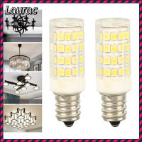 Laurance หลอดไฟ LED หรี่แสงได้ E12,2ชิ้นหลอดไฟ LED 52ดวง5W 100 130V ขั้วหลอดไฟ LED สำหรับโคมไฟพัดลมติดเพดานโคมไฟเกลือแสงสีขาว