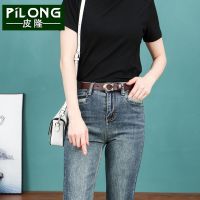 High-end womens belt leather smooth buckle belt womens casual all-match fashion Korean belt womens belt leather