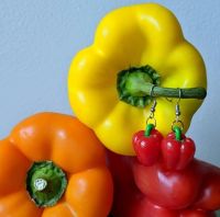 Capsicum Earrings Pepper Charm Food Jewelry Bell Pepper Earrings Pepper Jewelry Miniature Food Earrings Mini Food Jewellery