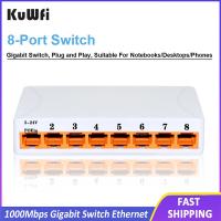 Kuwfi กิกะบิตสวิตช์อีเธอร์เน็ต1000Mbps ประสิทธิภาพสูงที่ใช้แยก RJ45ฮับอินเทอร์เน็ตเราเตอร์อินเตอร์เน็ตสวิตช์เกณฑ์วัดแบบ Eternet Smart