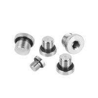 BSP Metric Male Thread 304 Stainless Steel Hex Socket Plug ED Sealing Ring Flange Inner Hexagon Bolt Oil Water Pipe Fitting Valves