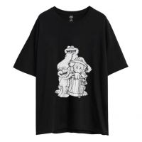 UNIQLllO short-sleeved T-shirt round neck cartoon print loose style men