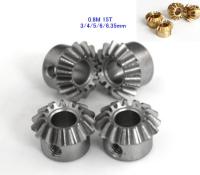 2PCS Bevel gear 0.8M 15T 90 degrees Transmission gear DIY Copper/steel 3 4 5 6 6.35 mm hole