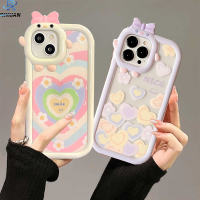 Rixuan เคสสำหรับ VIVO V25e V25 5G Y16 Y35 Y22 Y22S VIVO Y20 Y12 Y21s Y15s V23E Y01 Y15A Y21 Y12i Y15 Y11 Y12s Y91C Y51 Y21T Y33T Y91 Y30 Y33s Y1s สายรุ้ง Gradient Love Heart 3D Monster เลนส์ TPU กันกระแทก