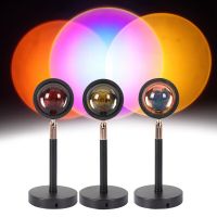 NEW Remote Control RGB Sunset Projection Lamp Rainbow Atmosphere Led Light For Home Bedroom Shop Background Wall Decoration Night Lights