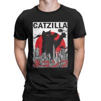 เสื้อยืดคอตตอน เสื้อยืดลําลอง แขนสั้น พิมพ์ลาย Catzilla เหมาะกับฤดูร้อน สไตล์ญี่ปุ่น แฟชั่นฮาราจูกุ สําหรับผู้ชาย