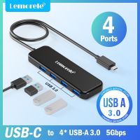 Lemorele USB 3.0 HUB 4 in 1 Type C Adapter 4 Ports Slot  USB C Hub USB Hub 3.0 High Speed For Laptop Windows Mac USB Hubs