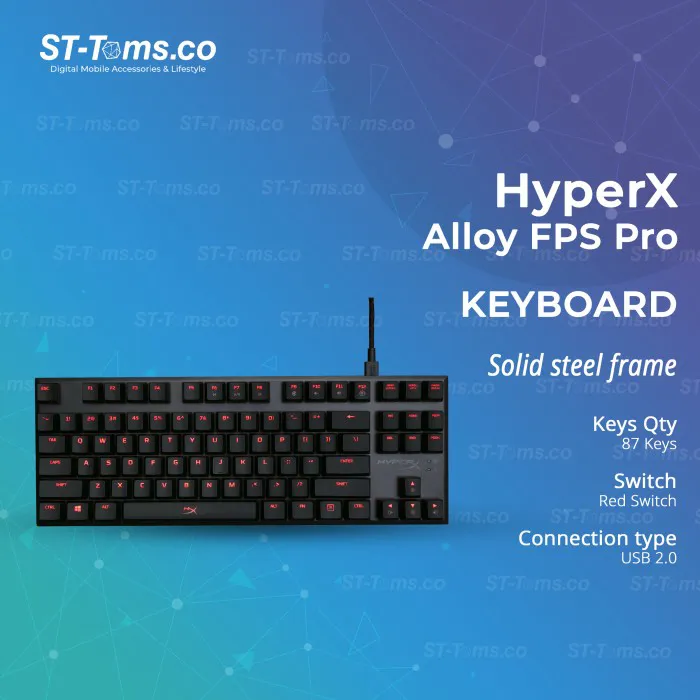 HyperX Alloy FPS Pro Mechanical Gaming Keyboard CHERRY MX Switch, Warna Red HXKB4RD1 Lazada